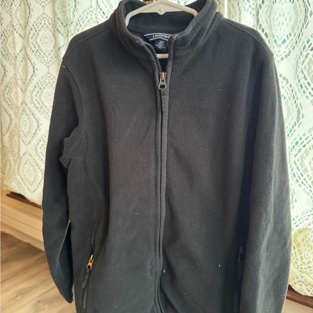 Lands' End kids gray Full-Zip Lightweight Fleece Jacket